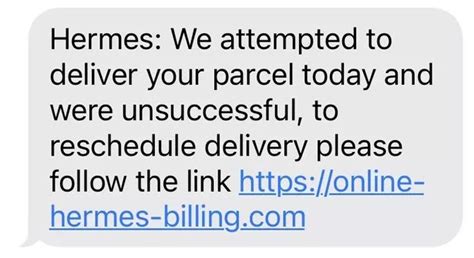 hermes text scams